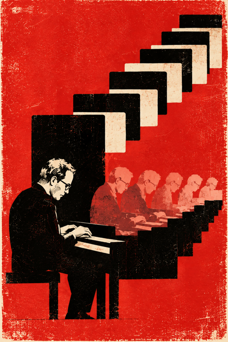 Pianistas en repetición escalonada